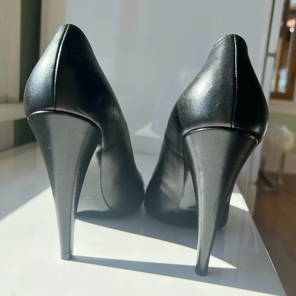 Saint Laurent Era 110 Black Leather Pumps - Picture 5 of 8